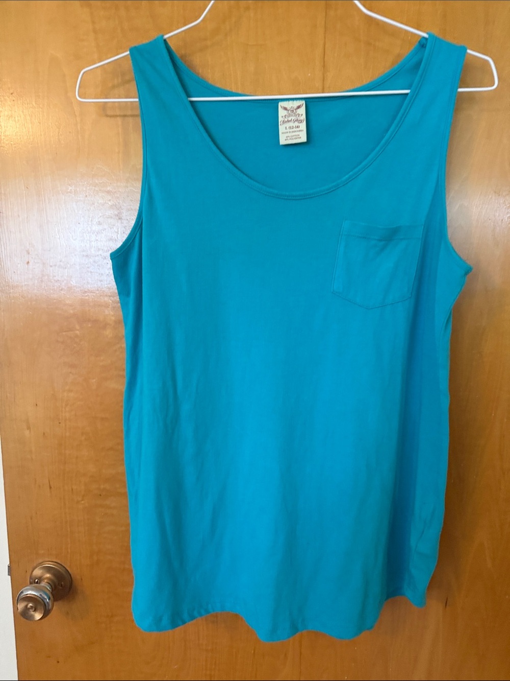 Faded Glory Teal Scoop Neck Tank with Pocket